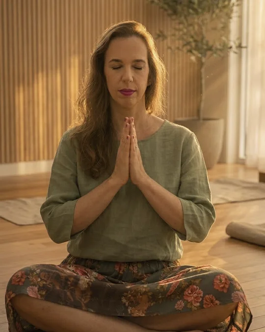 Juliana Cabeço, terapeuta integrativa, em ambiente acolhedor — programa Limpeza e Prosperidade